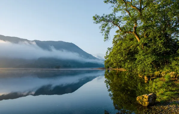 Mountains, lake, reflection, England, Cumbria, Ullswater, Ullswater