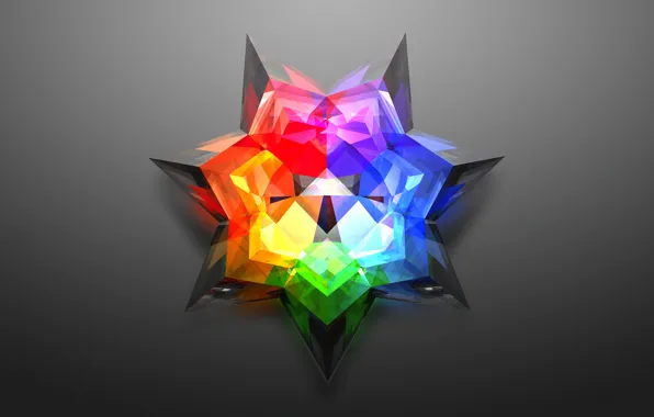 Picture star, color, grey background