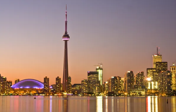 Picture the city, skyscraper, dusk, Toronto