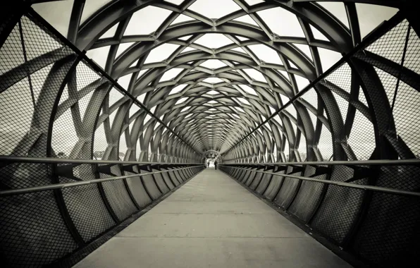 Bridge, France, black and white, Christophe Gobin, La Roche-Sur-Yon, Gateway to The train Station