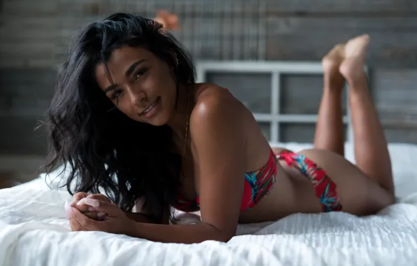 Look, sexy, pose, model, body, panties, makeup, brunette