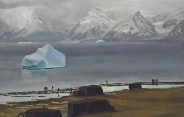 Picture landscape, picture, Rockwell Kent, Rockwell Kent, Spring Warming. Greenland