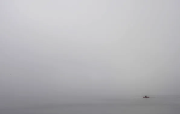 Picture sea, fog, ship