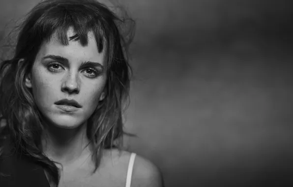 Girl, black & white, actress, girl, Emma Watson, Emma Watson, photoshoot, photoset