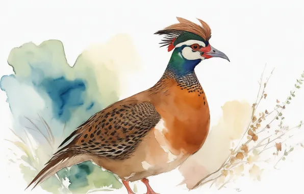 Birds, bird, figure, watercolor, bird, birds, beautiful bird, pheasant