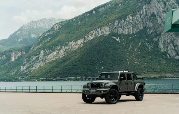 Front, Mountain, Gladiator, River, Jeep, Wheels, 2021, Soldier