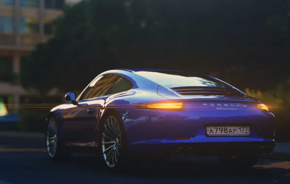 Auto, Blue, 911, Porsche, Machine, Car, Render, Rendering