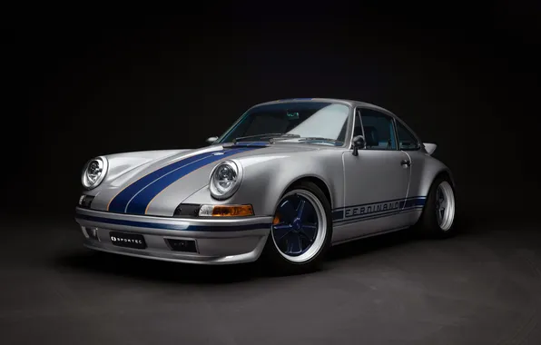 Porsche, Porsche 911, Front, 964, Ferdinand, Silver, Sportec, Blue Line