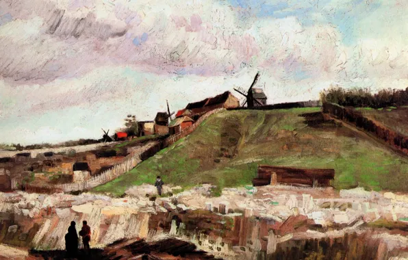 Mill, Vincent van Gogh, of Montmartre with Quarry, The Hill