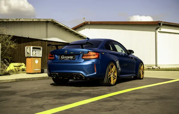 Blue, BMW, G-Power, ass, F87, M2, 2019, M2 Competition