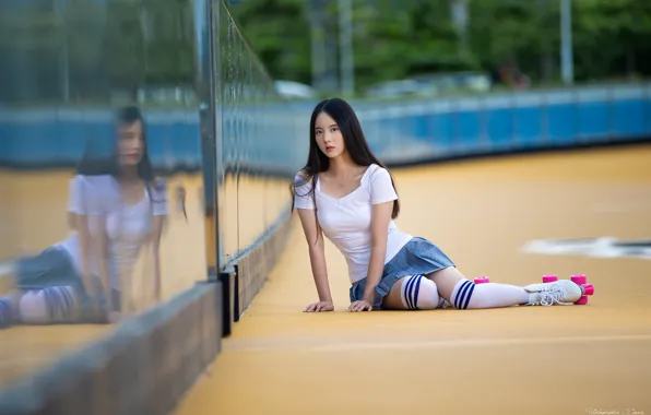 Summer, look, girl, face, skirt, videos, legs
