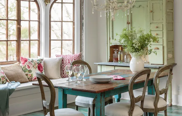 Style, interior, dining room