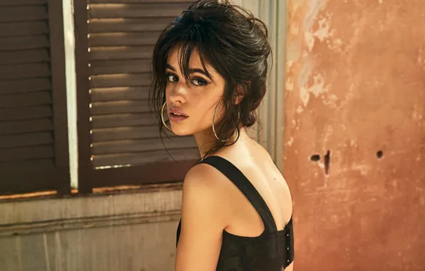 Look, wall, portrait, makeup, brunette, window, hairstyle, singer