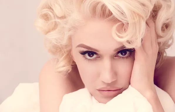 Picture look, lips, blonde, Gwen Stefani, face, eyes, hair