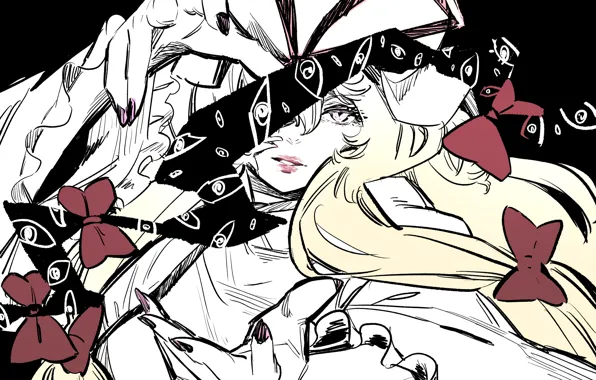 Eyes, look, girl, Touhou, Touhou, Touhou