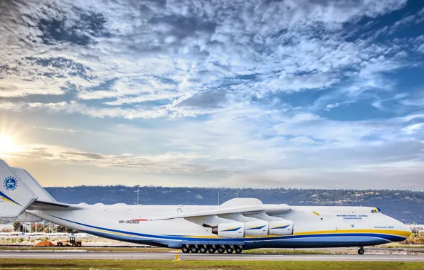 The sky, Clouds, The plane, Wings, Engines, Dream, Ukraine, Mriya