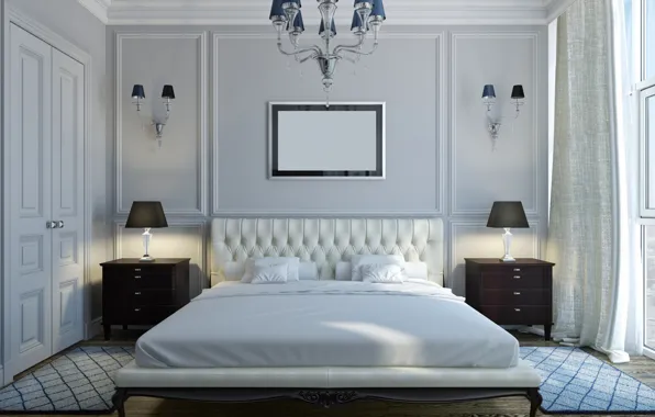 Picture design, bed, interior, bedroom