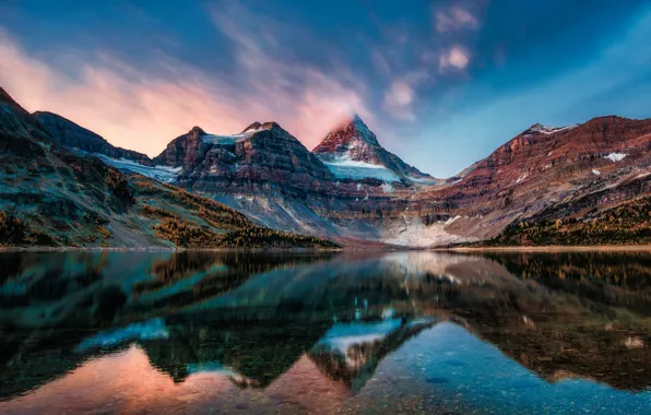 Mountains, lake, reflection