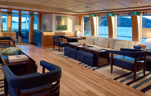 Interior, yacht, salon, superyacht, main salon