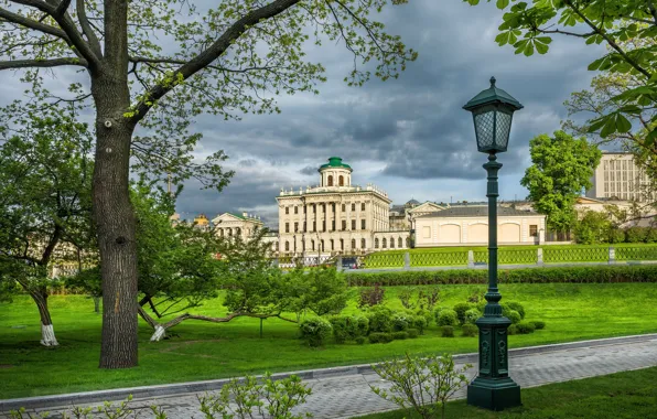 Park, lights, Moscow, alley, Russia, Moscow