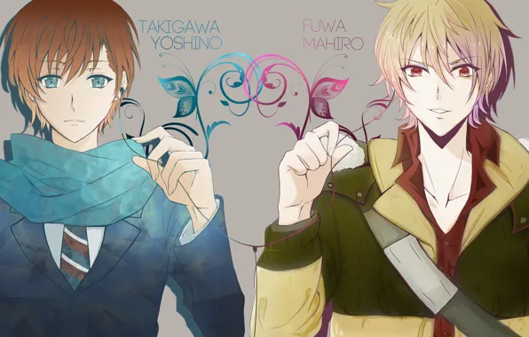 Background, patterns, guys, two, Zetsuen No Tempest