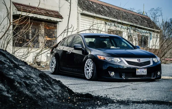 Picture tuning, Honda, black, stance, Acura, Acura TL