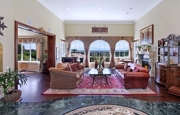 Picture design, table, sofa, furniture, Villa, home, interior, picture