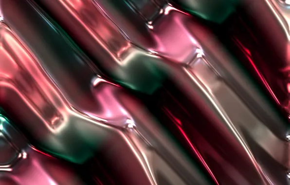 Line, metal, abstraction, green, pink, diagonal, metallic, plasma