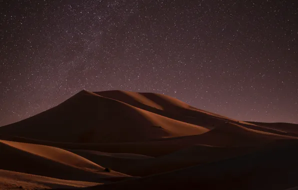 The dunes, desert, desert, starry night, dunes, starry night, Walid Ahmad