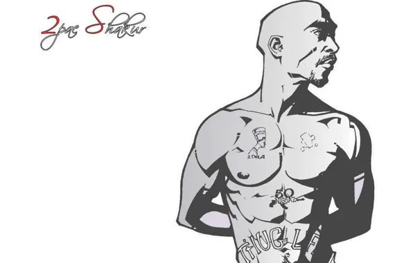 Picture Figure, Music, White, Style, Body, Tattoo, 2Pac, Great