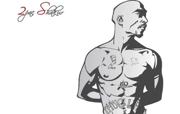 Figure, Music, White, Style, Body, Tattoo, 2Pac, Great