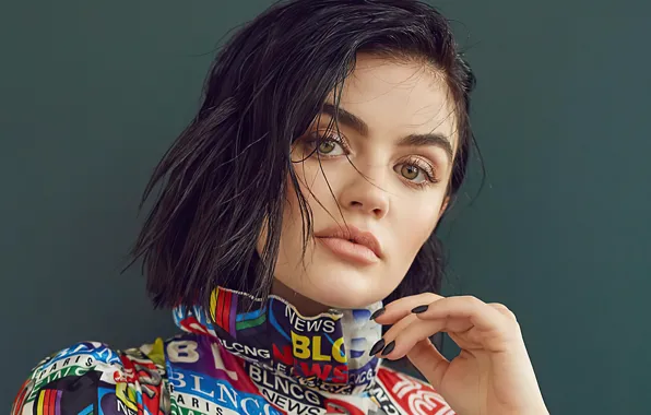 Look, girl, face, blouse, Lucy Hale