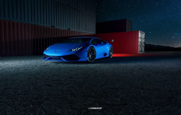 Picture Auto, Night, Blue, Lamborghini, Machine, Rendering, Container, Huracan