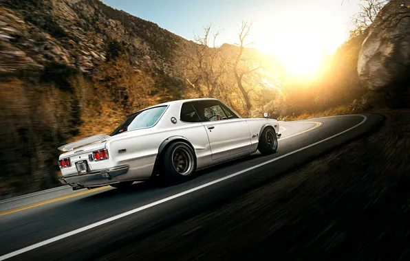 Auto, Road, White, Machine, Nissan, Nissan, Car, 2000