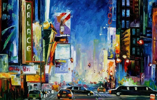 Leonid Afremov, broadway, anusak