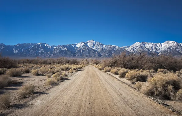 Road, landscape, mountains