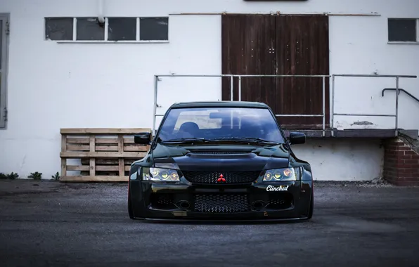 Auto, Black, Machine, Mitsubishi, Evo, Rendering, The front, Lancer Evo