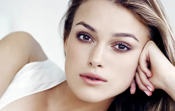 Picture white, Keira Knightley, eyes, Pirates of the Caribbean, hair, actress