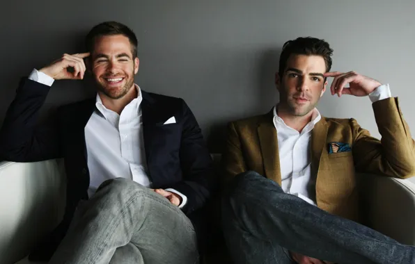 Actors, Chris Pine, Zachary Quinto, Zachary Quinto, promo, Chris Pine, star trek