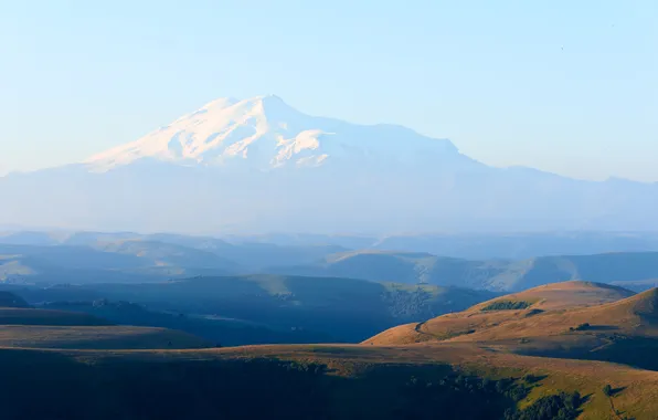 Sky, landscape, nature, mountains, snow, hills, snowy peak