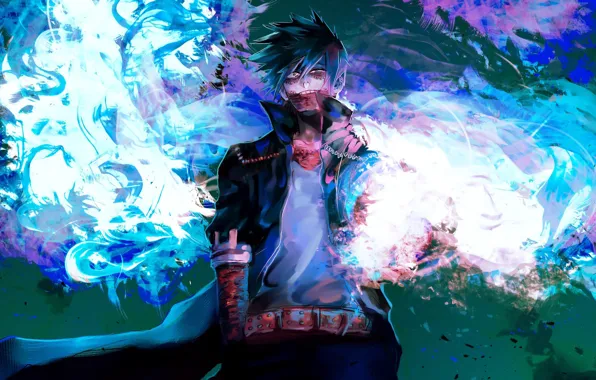 Flame, guy, blue flame, My Hero Academia, Boku No Hero Academy, My Hero Academy