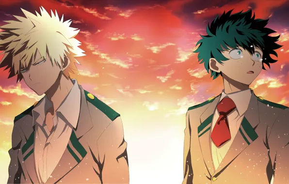 Anime, art, heroes, characters, Boku no Hero Academy, My hero Academy