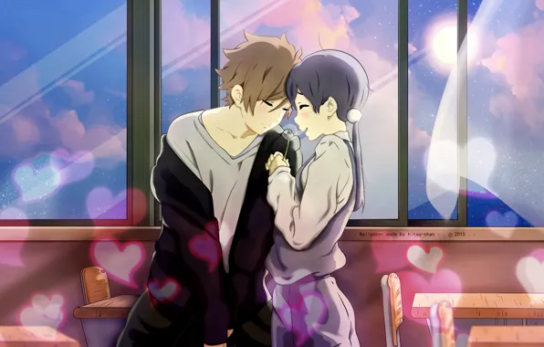 Girl, romance, anime, art, guy, Tamako Market