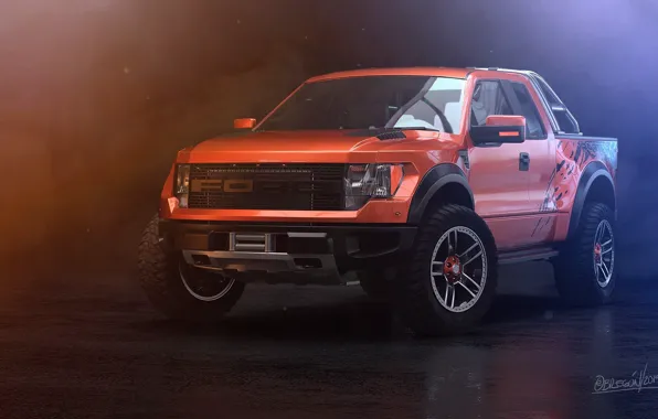 Ford, Auto, Machine, SUV, Rendering, F-150, Orange Tulip, Transport & Vehicles