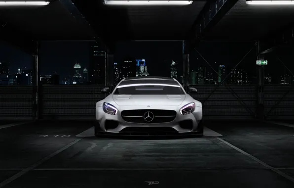 Mercedes-Benz, Auto, Night, Machine, Grey, Mercedes, AMG, Prior Design