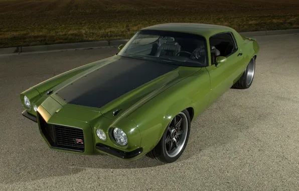 Chevrolet, Camaro, 2012, Green, Front, 1970, Side, Grinch