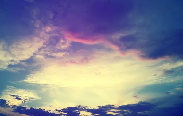 Picture the sky, clouds, sunset, clouds