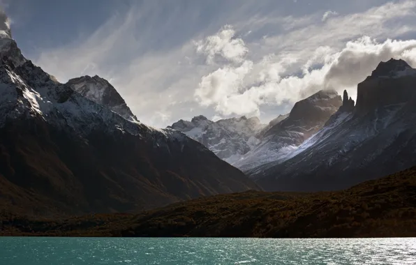 Chile, Lake Pehoé, national Park Torres del Paine