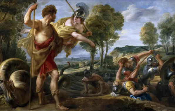 Picture, mythology, Jacob Jordaens, Cadmus and Minerva