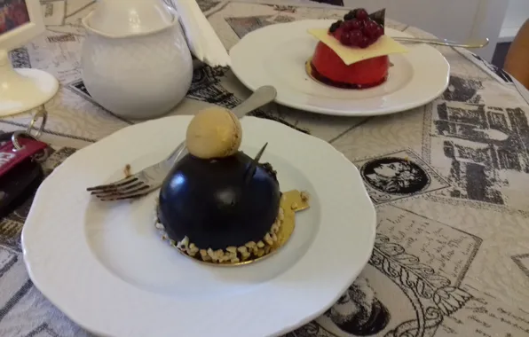 Plate, red, food, super, sweet, dessert, sugar, tasty